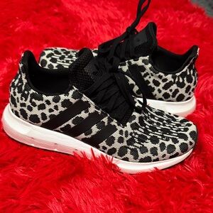 Adidas Black and White Leopard Print Sneakers